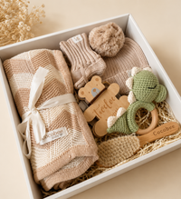 Beige knit Baby hamper