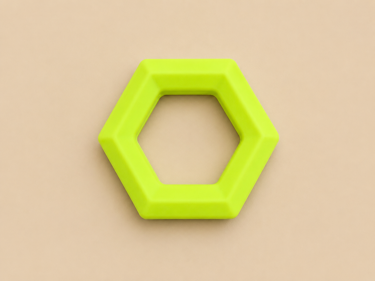 Hexagon BPA free silicone teether