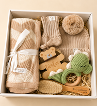 Beige knit Baby hamper