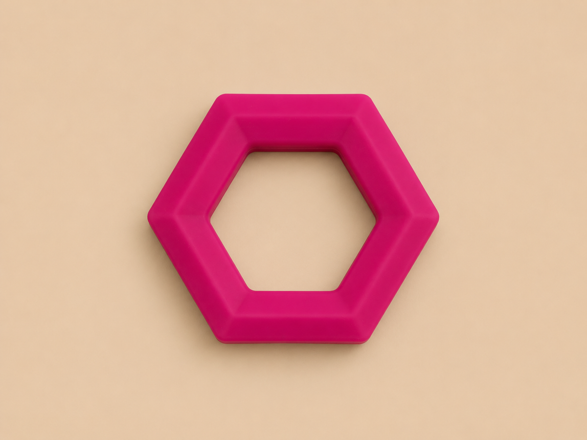 Hexagon BPA free silicone teether