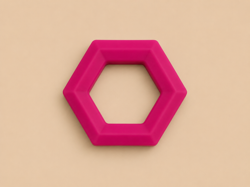 Hexagon BPA free silicone teether