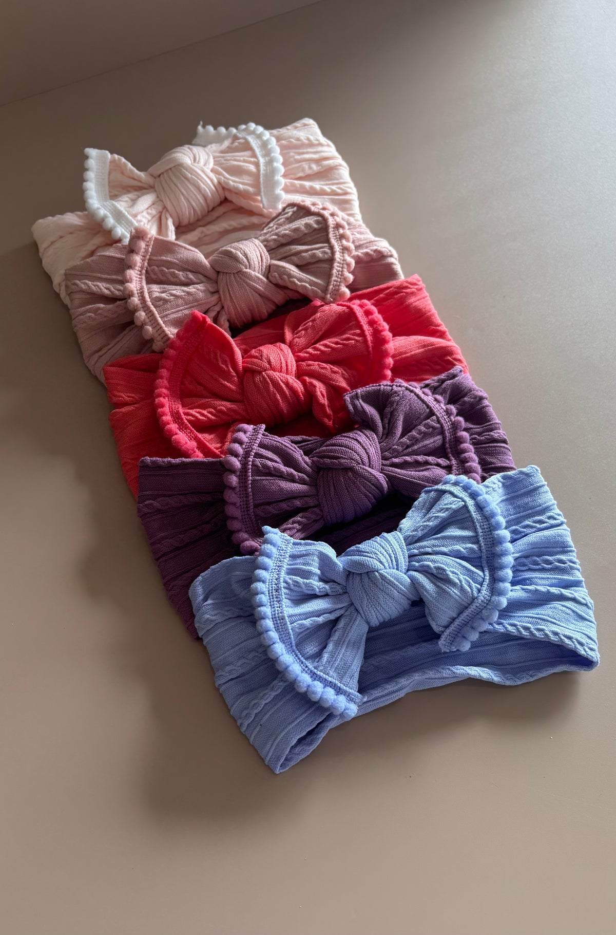 Cable knit pom Pom headbands