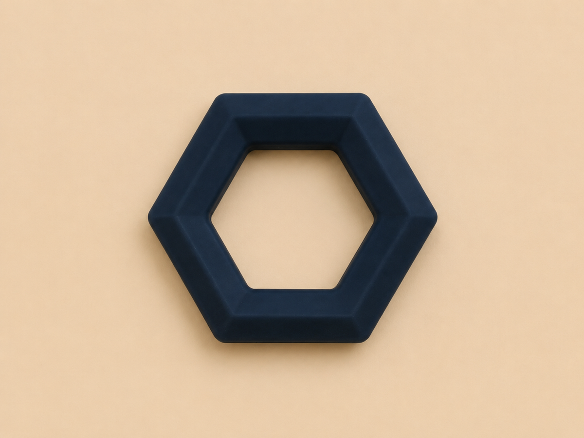 Hexagon BPA free silicone teether