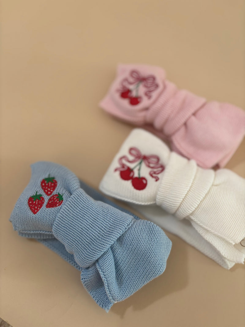 Embroidered knit headbands