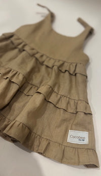 Linen ruffle dress