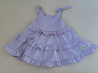 Lilac linen ruffle dress