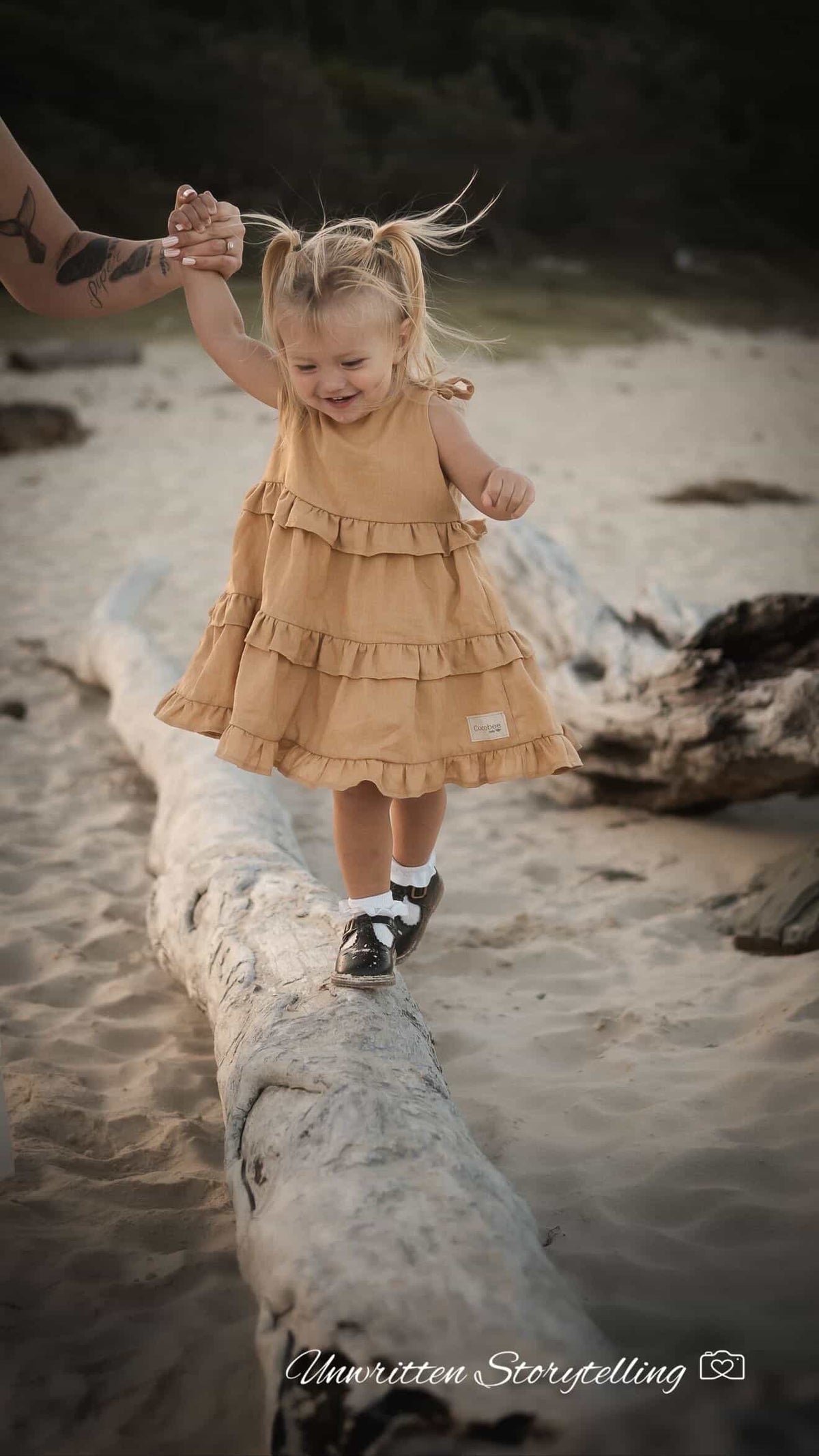 Linen ruffle dress